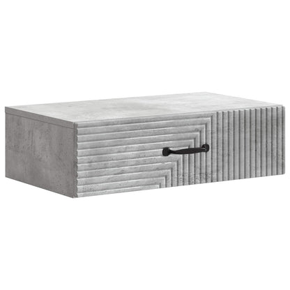 Wandmontage Zijtafel Betongrijs 59 x 34,5 x 17 cm Bewerkt hout