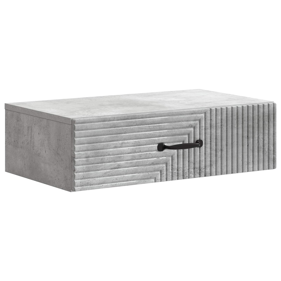 Wandmontage Zijtafel Betongrijs 59 x 34,5 x 17 cm Bewerkt hout