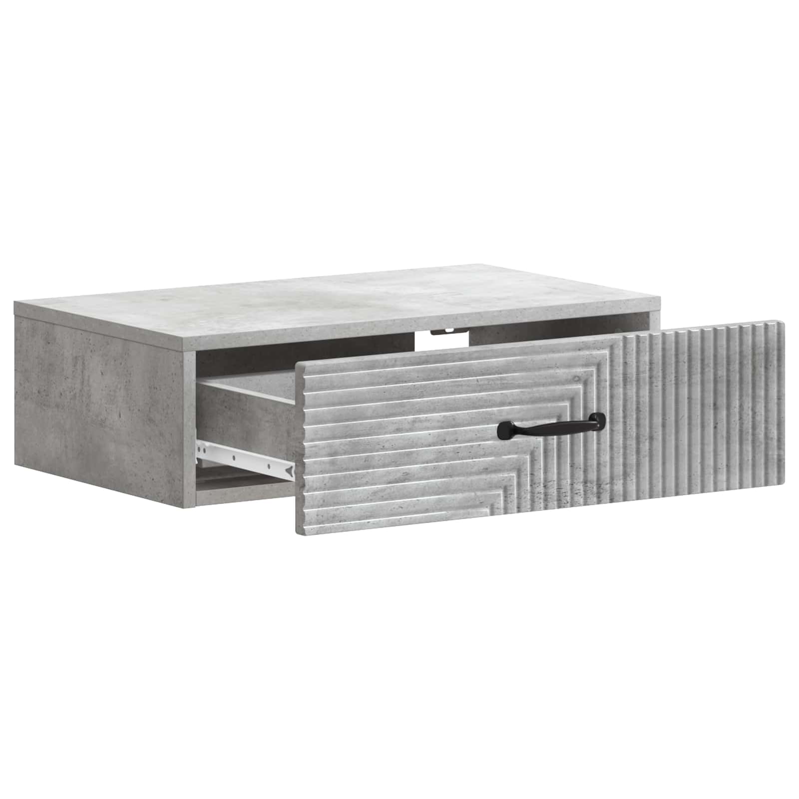 Wandmontage Zijtafel Betongrijs 59 x 34,5 x 17 cm Bewerkt hout