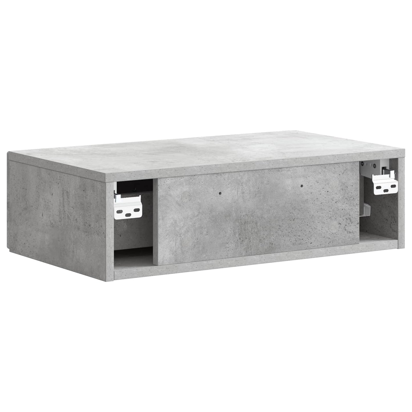 Wandmontage Zijtafel Betongrijs 59 x 34,5 x 17 cm Bewerkt hout
