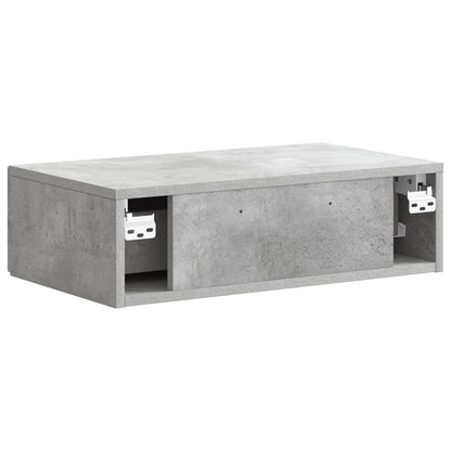 Wandmontage Zijtafel Betongrijs 59 x 34,5 x 17 cm Bewerkt hout