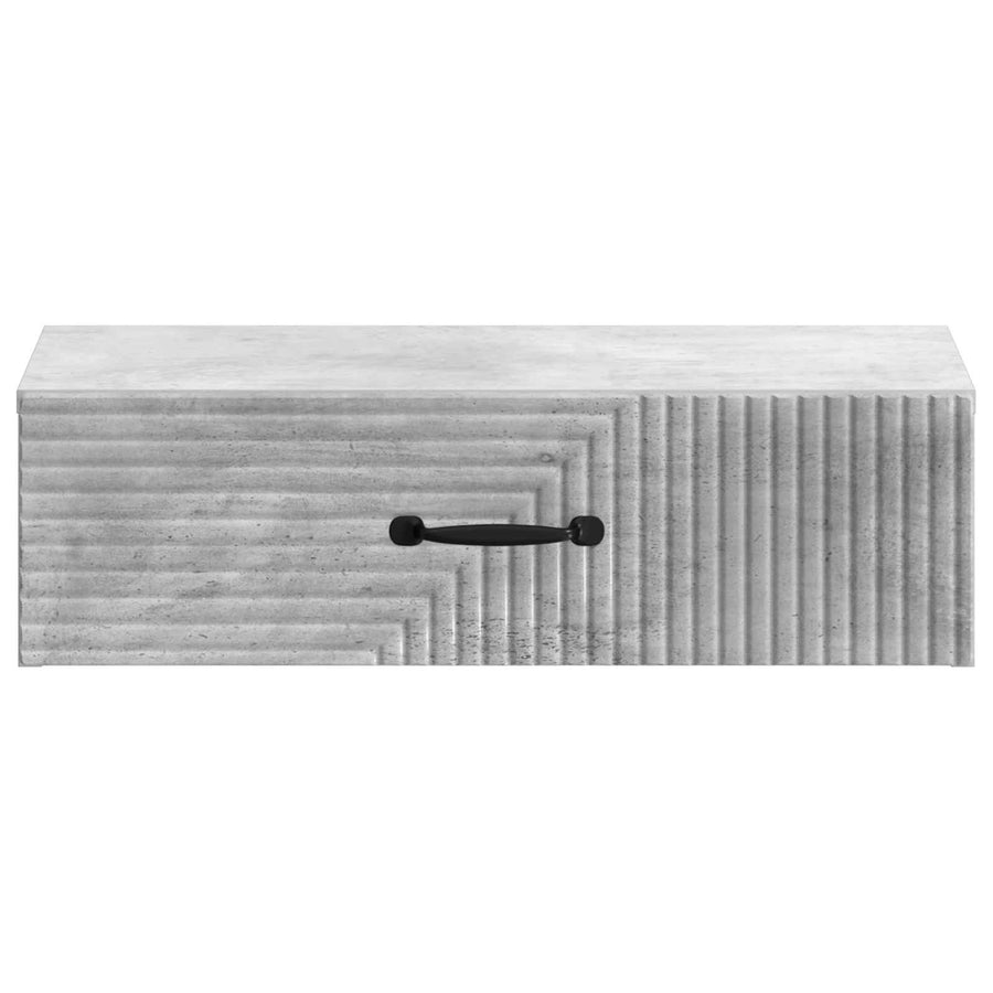 Wandmontage Zijtafel Betongrijs 59 x 34,5 x 17 cm Bewerkt hout