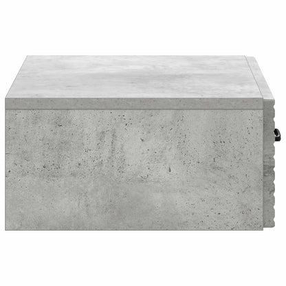 Wandmontage Zijtafel Betongrijs 59 x 34,5 x 17 cm Bewerkt hout