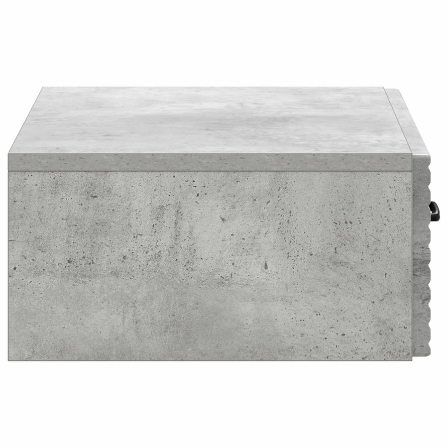 Wandmontage Zijtafel Betongrijs 59 x 34,5 x 17 cm Bewerkt hout