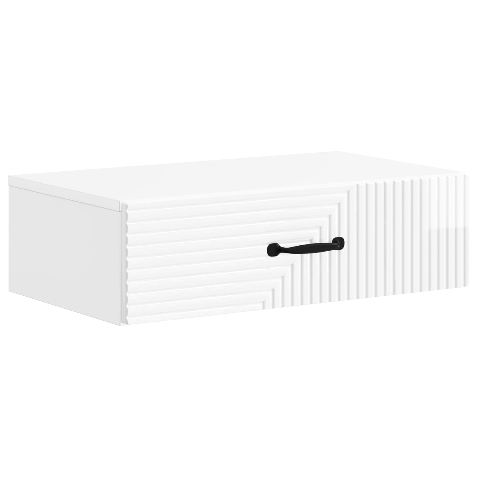 Wandmontage Zijtafel Hoogglans Wit 59 x 34,5 x 17 cm