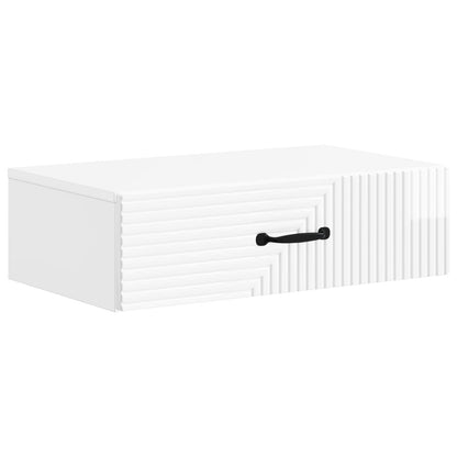 Wandmontage Zijtafel Hoogglans Wit 59 x 34,5 x 17 cm