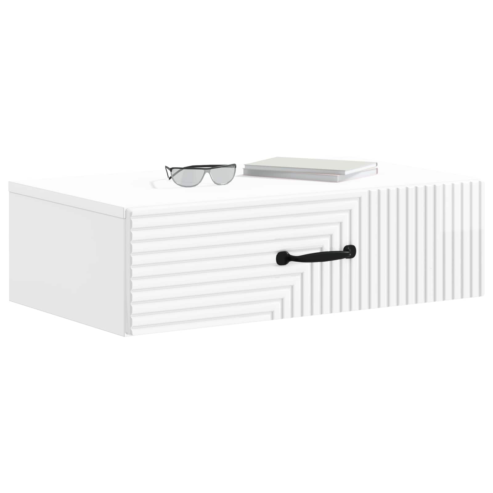 Wandmontage Zijtafel Hoogglans Wit 59 x 34,5 x 17 cm
