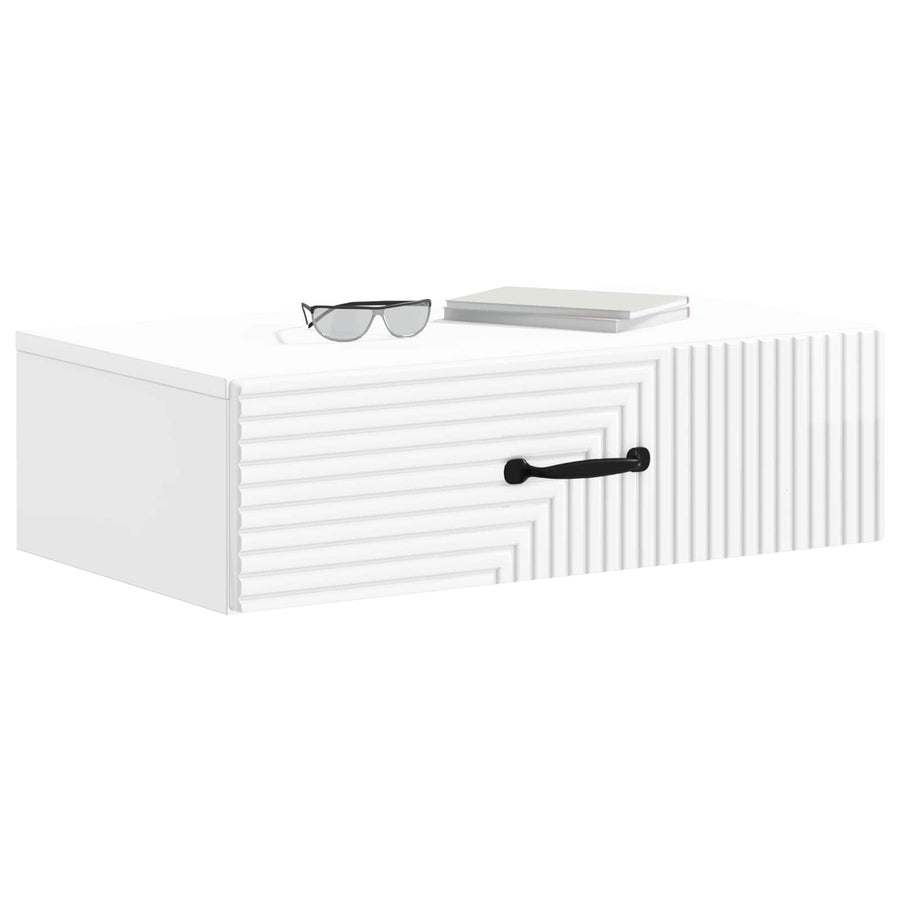 Wandmontage Zijtafel Hoogglans Wit 59 x 34,5 x 17 cm