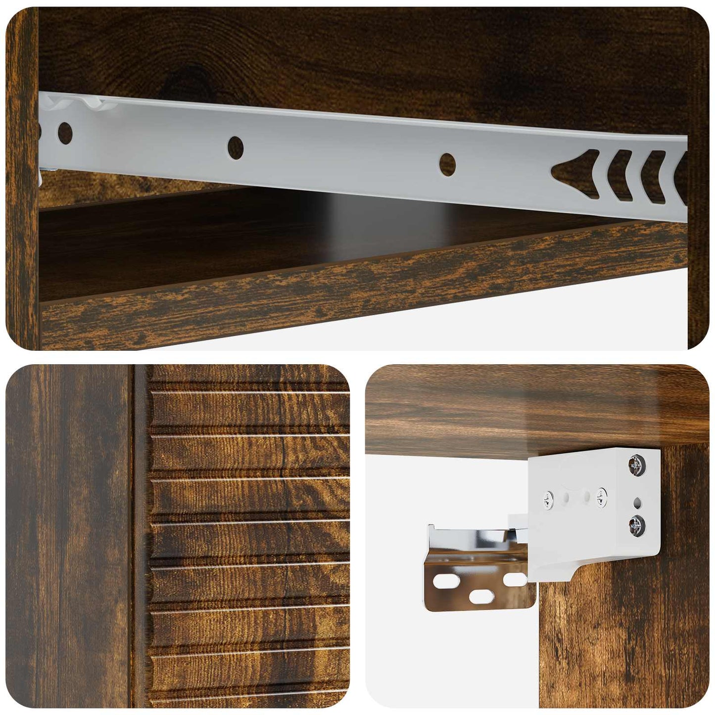 Wandmontage Zijtafel Gerookt eiken 59 x 34,5 x 17 cm