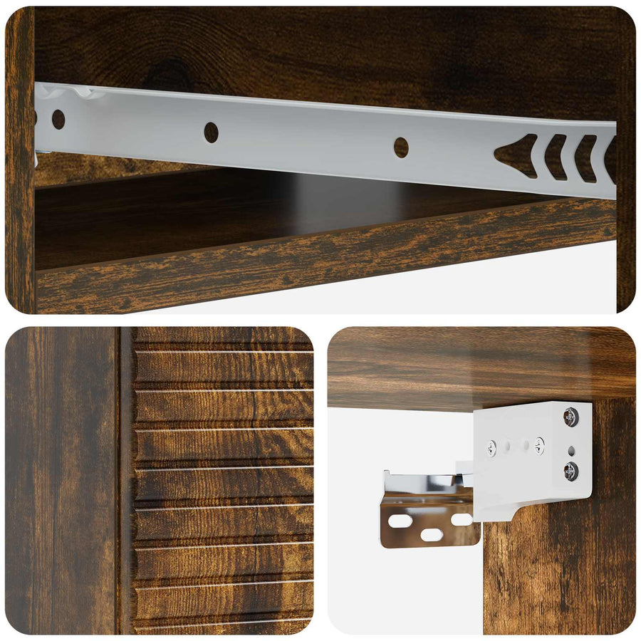 Wandmontage Zijtafel Gerookt eiken 59 x 34,5 x 17 cm