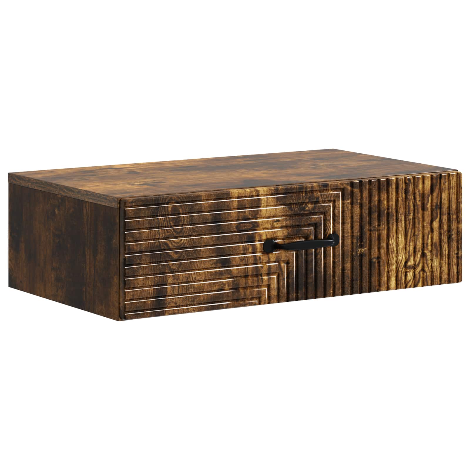 Wandmontage Zijtafel Gerookt eiken 59 x 34,5 x 17 cm