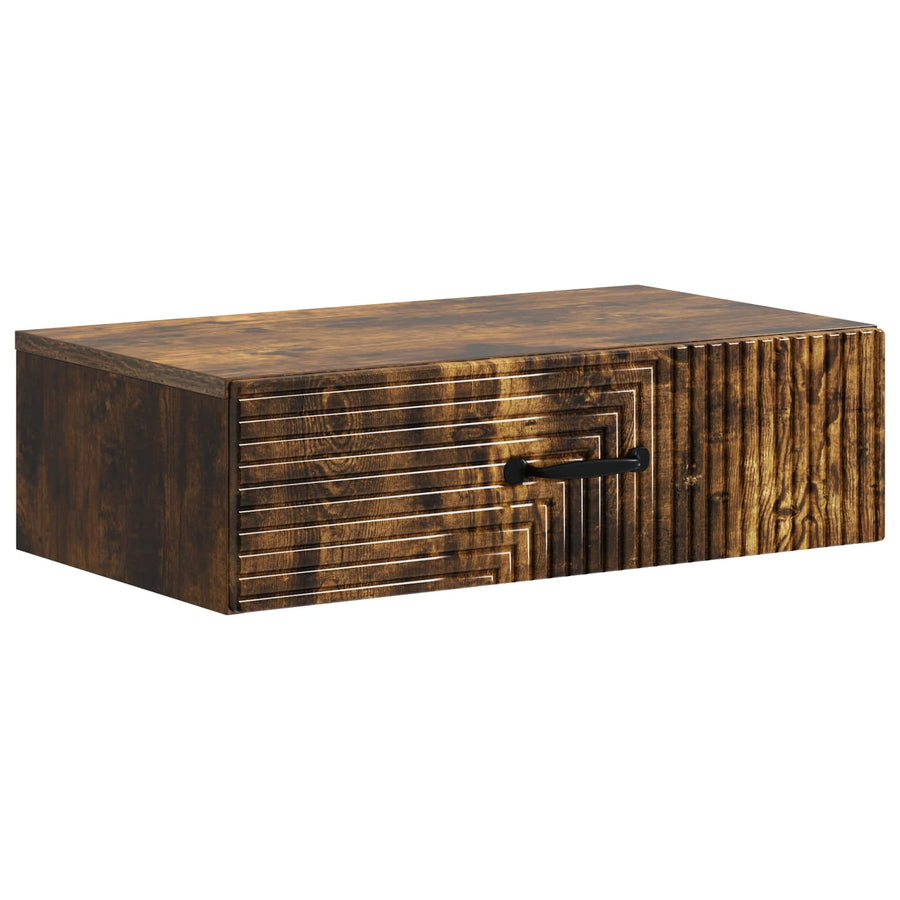 Wandmontage Zijtafel Gerookt eiken 59 x 34,5 x 17 cm