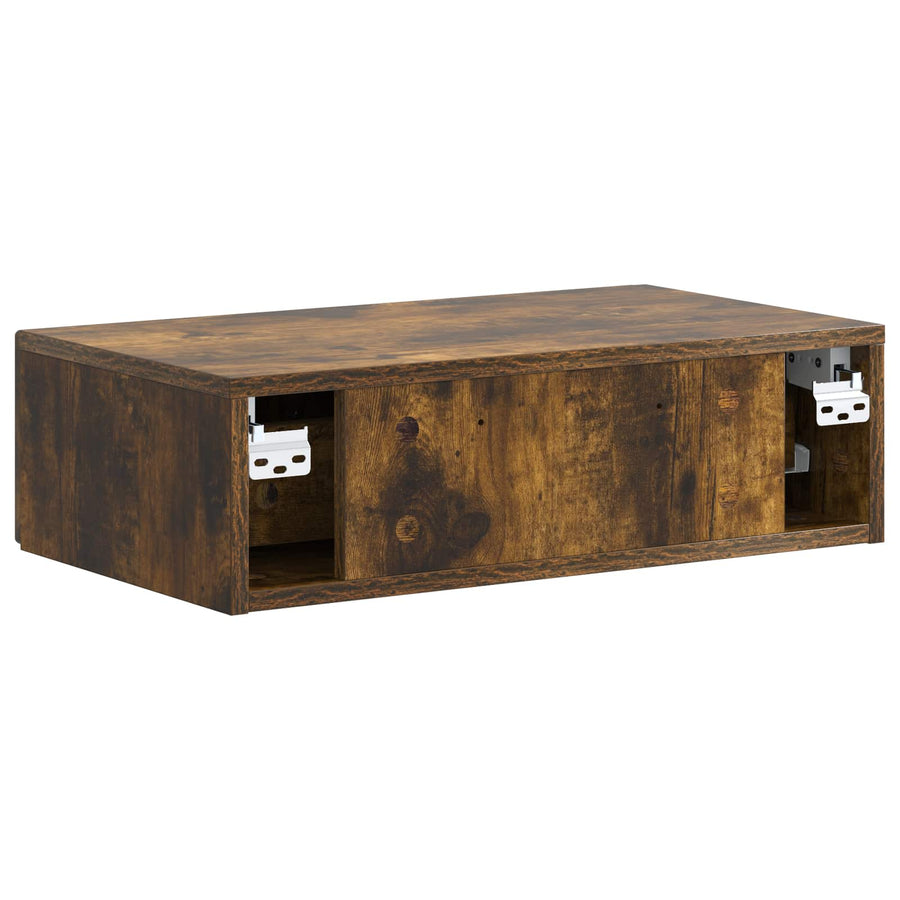 Wandmontage Zijtafel Gerookt eiken 59 x 34,5 x 17 cm