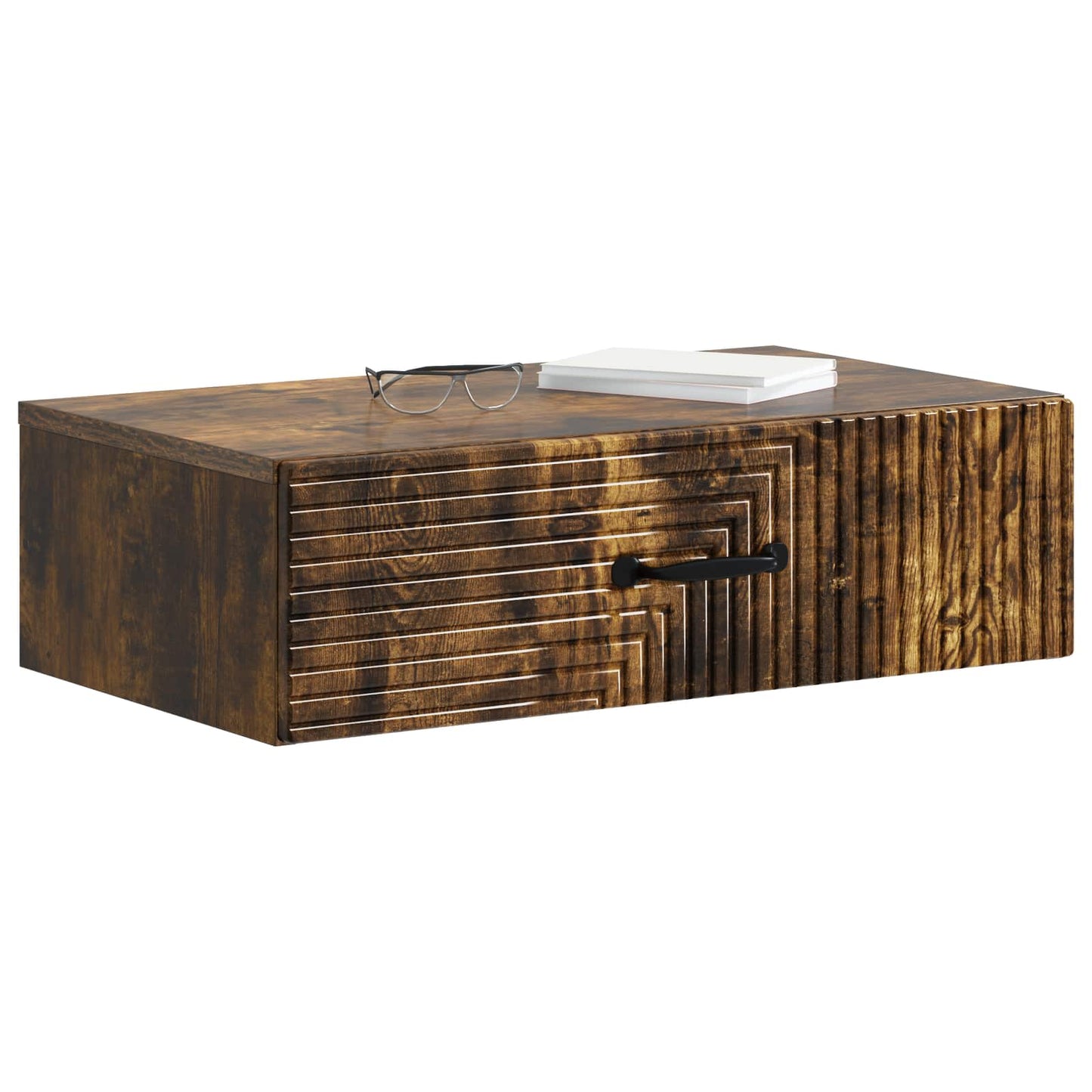 Wandmontage Zijtafel Gerookt eiken 59 x 34,5 x 17 cm