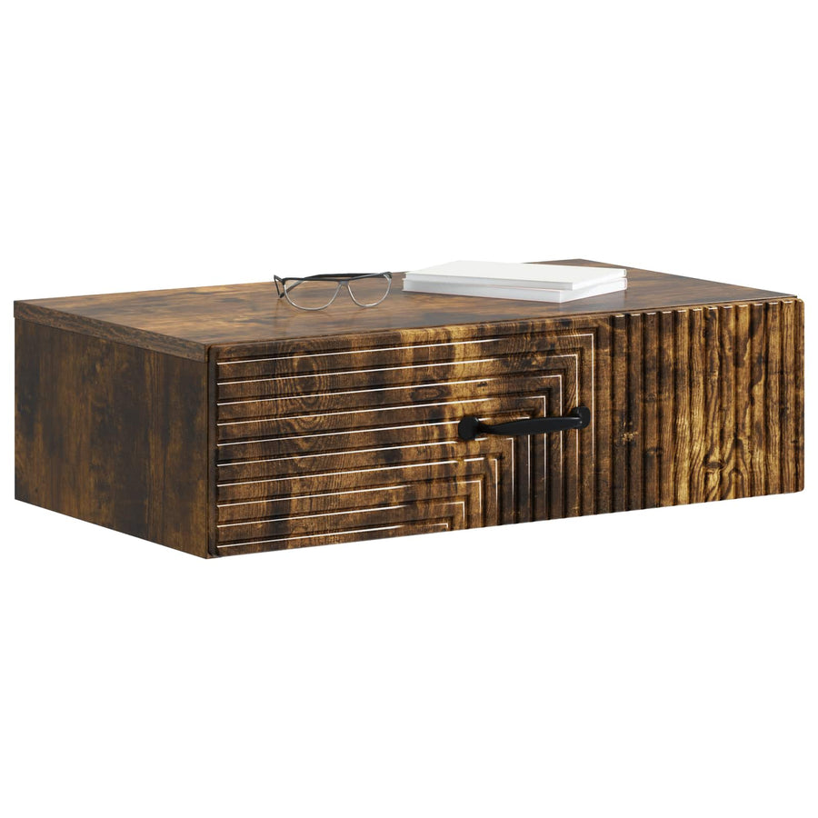 Wandmontage Zijtafel Gerookt eiken 59 x 34,5 x 17 cm