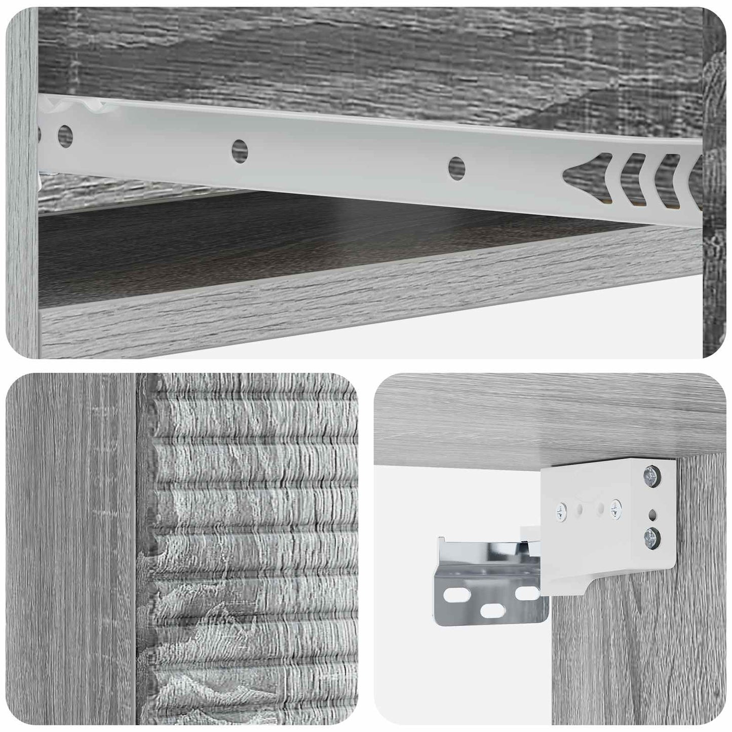 Wandmontage Zijtafel Grijs sonoma 59 x 34,5 x 17 cm