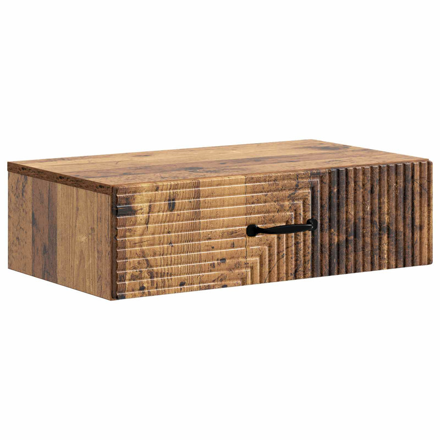 Wandmontage Zijtafel Oud hout 59 x 34,5 x 17 cm Bewerkt hout