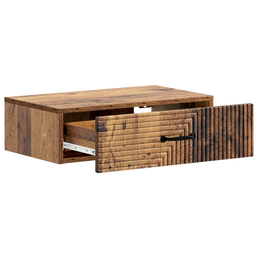 Wandmontage Zijtafel Oud hout 59 x 34,5 x 17 cm Bewerkt hout