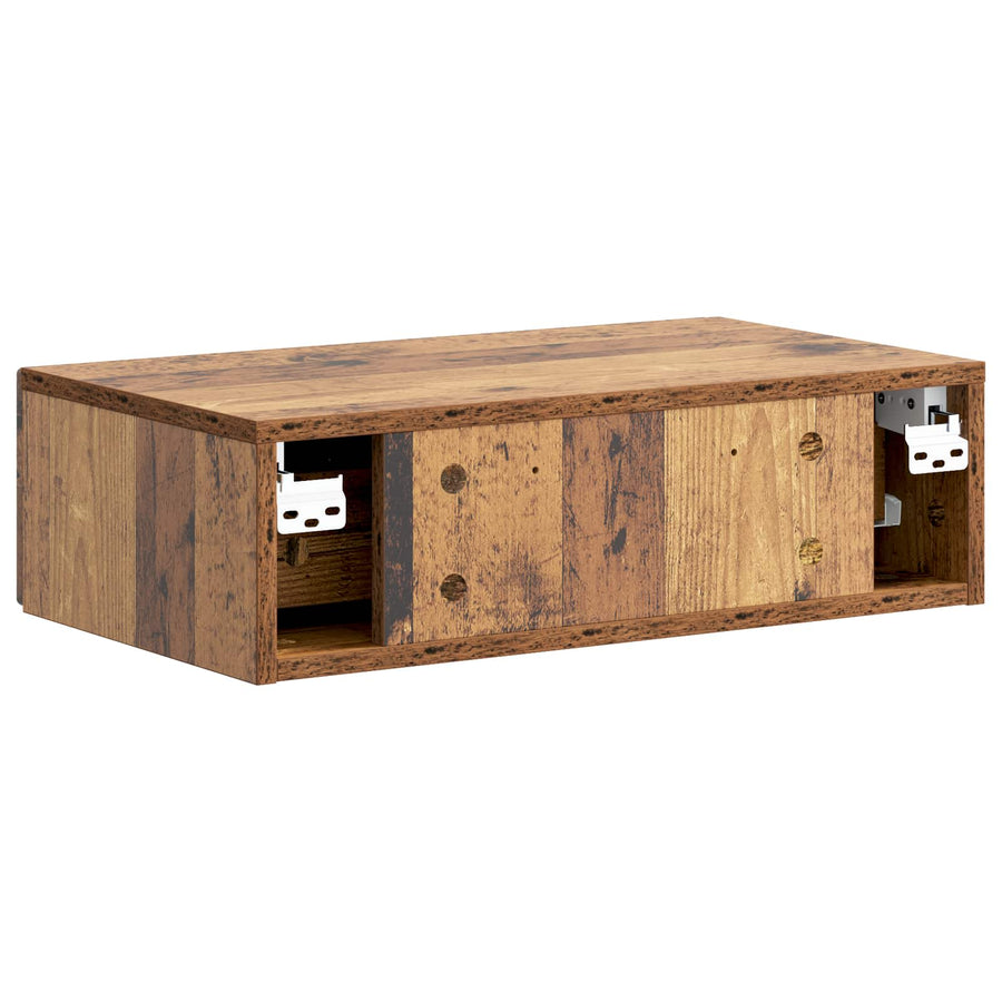 Wandmontage Zijtafel Oud hout 59 x 34,5 x 17 cm Bewerkt hout
