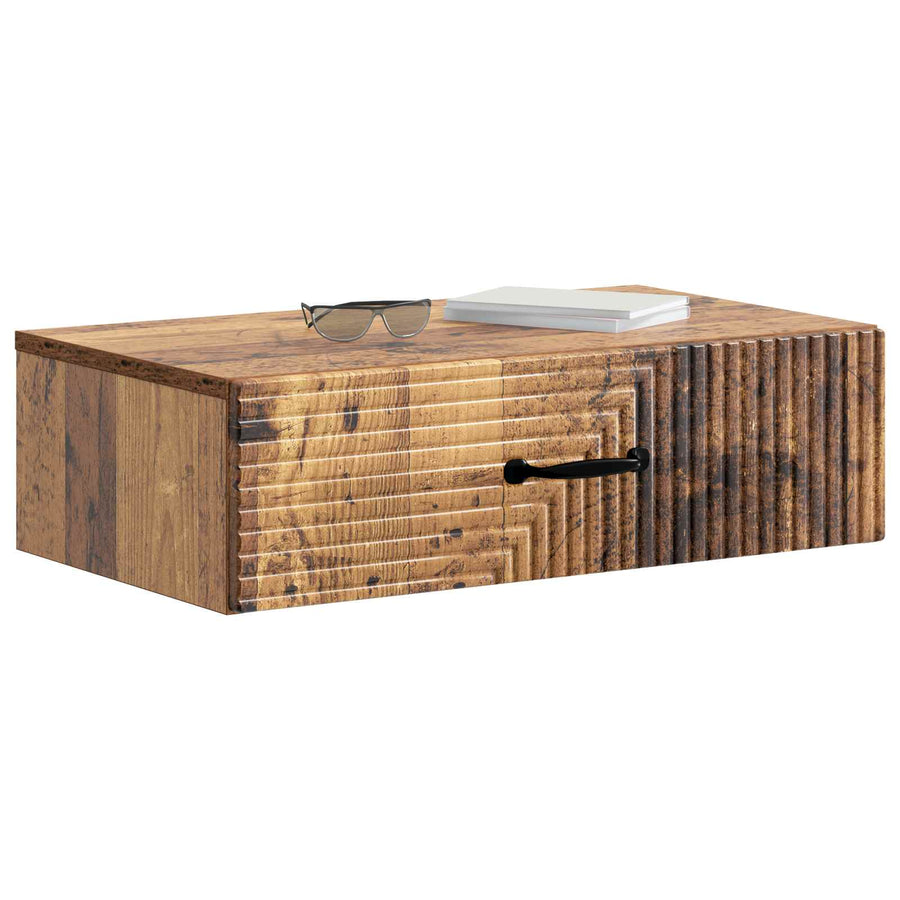 Wandmontage Zijtafel Oud hout 59 x 34,5 x 17 cm Bewerkt hout