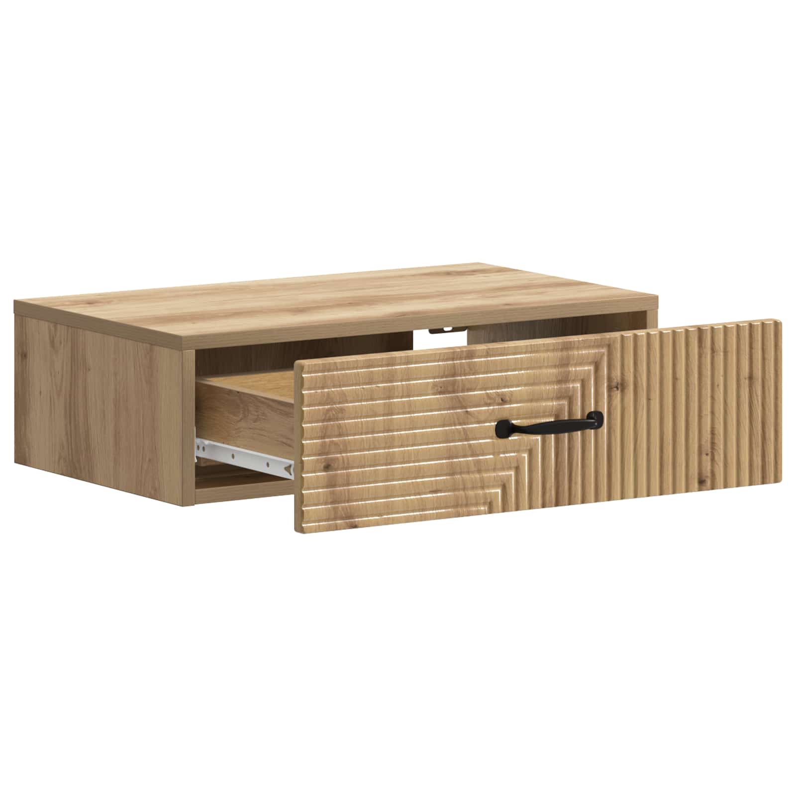 Wandmontage Zijtafel Artisanaal eiken 59 x 34,5 x 17 cm