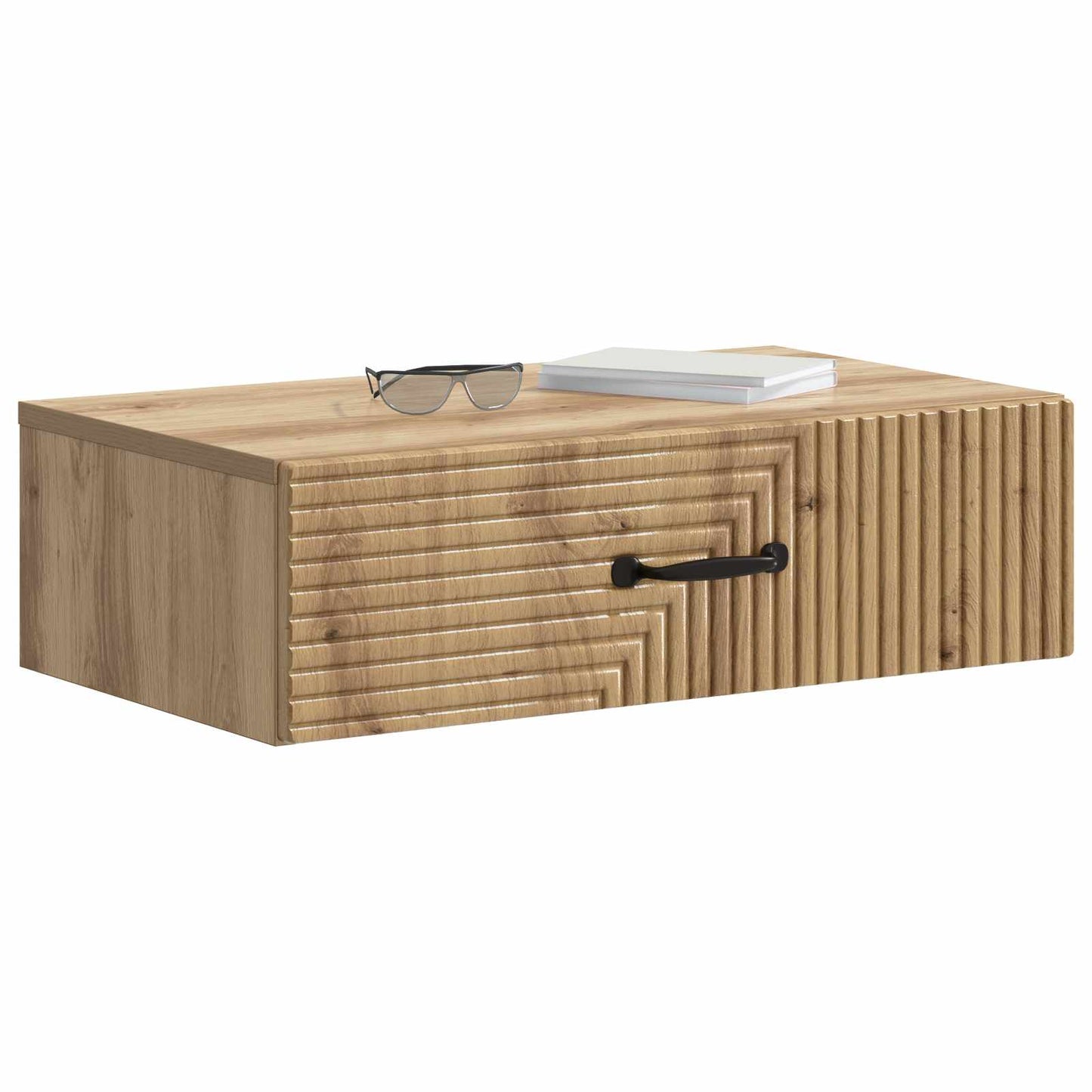 Wandmontage Zijtafel Artisanaal eiken 59 x 34,5 x 17 cm