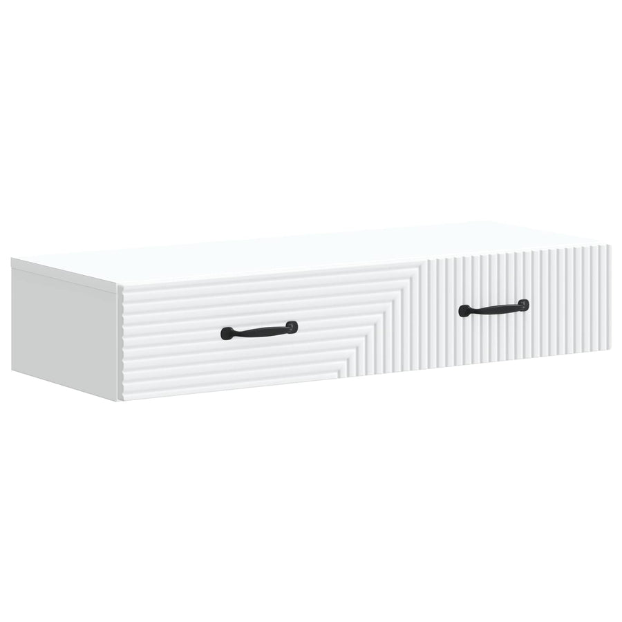 Wandmontage Zijtafel Wit 87,5 x 34,5 x 17 cm Bewerkt hout