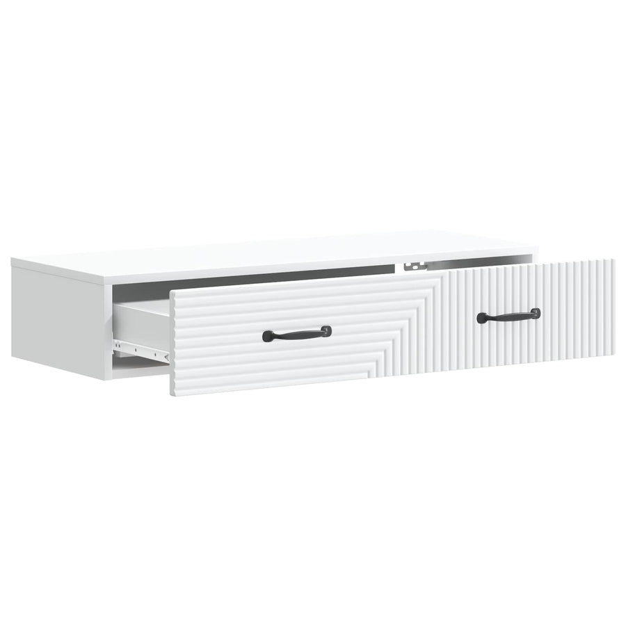Wandmontage Zijtafel Wit 87,5 x 34,5 x 17 cm Bewerkt hout