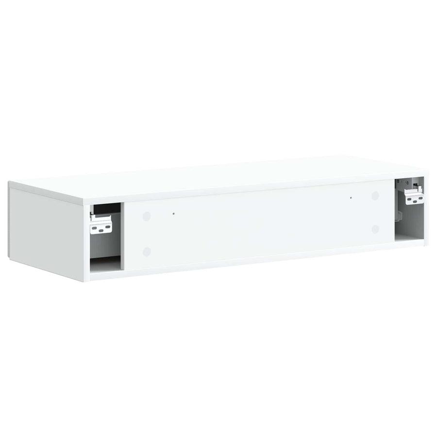 Wandmontage Zijtafel Wit 87,5 x 34,5 x 17 cm Bewerkt hout