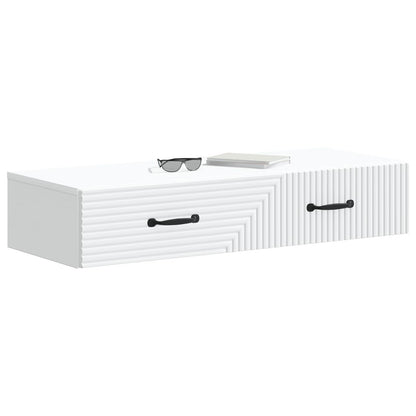 Wandmontage Zijtafel Wit 87,5 x 34,5 x 17 cm Bewerkt hout