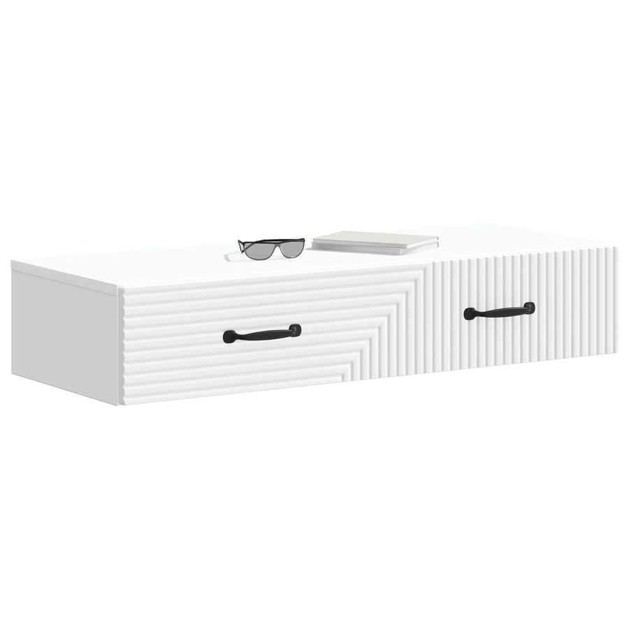 Wandmontage Zijtafel Wit 87,5 x 34,5 x 17 cm Bewerkt hout
