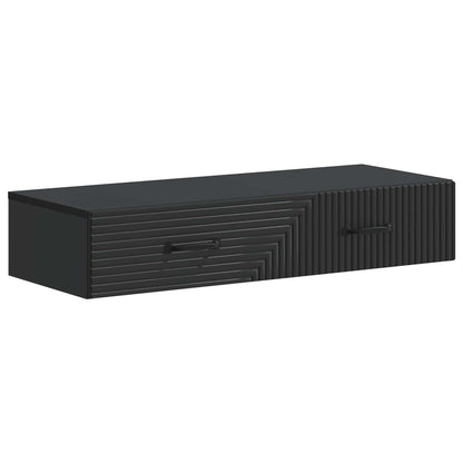 Wandmontage Zijtafel Zwart 87,5 x 34,5 x 17 cm Bewerkt hout