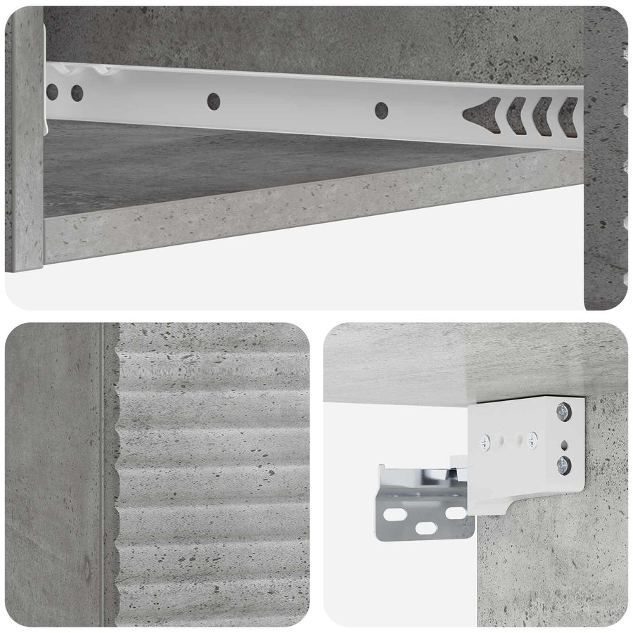 Wandmontage Zijtafel Betongrijs 87,5 x 34,5 x 17 cm