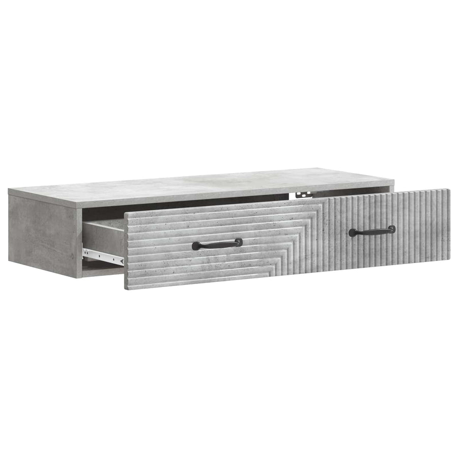 Wandmontage Zijtafel Betongrijs 87,5 x 34,5 x 17 cm