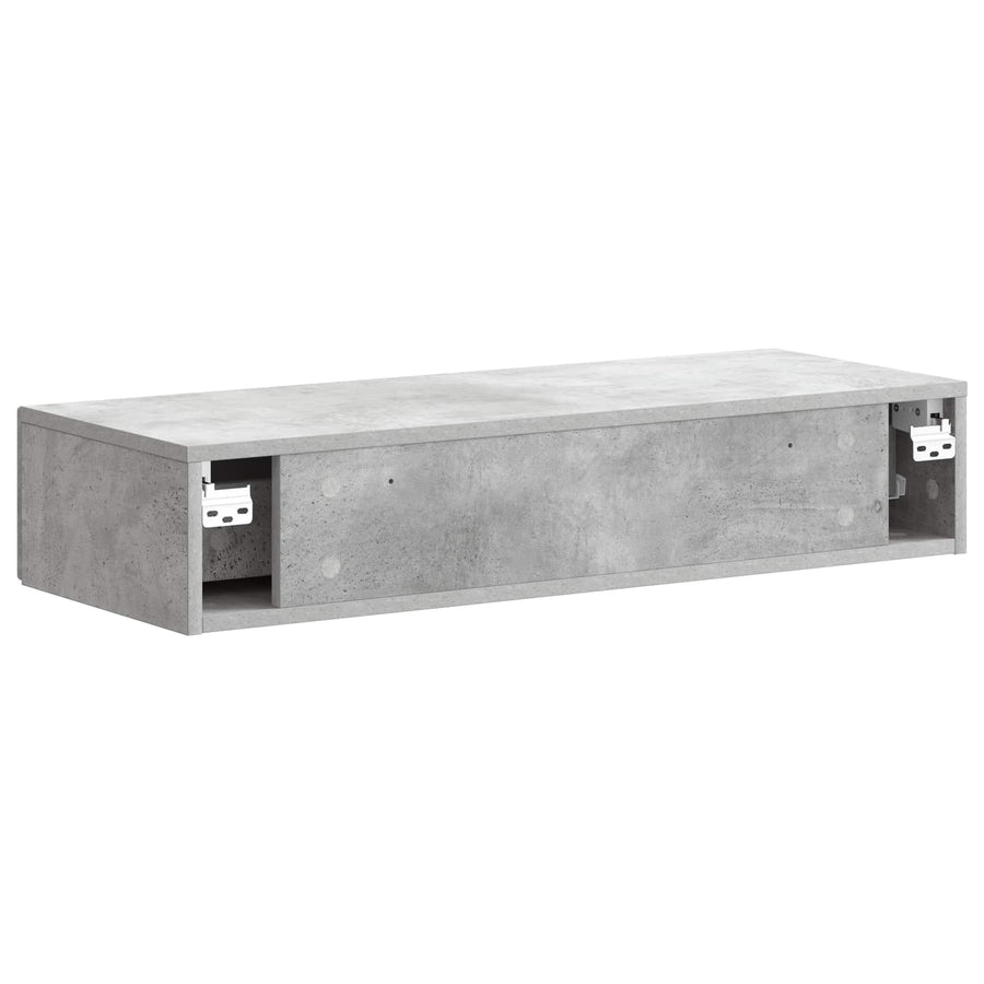 Wandmontage Zijtafel Betongrijs 87,5 x 34,5 x 17 cm