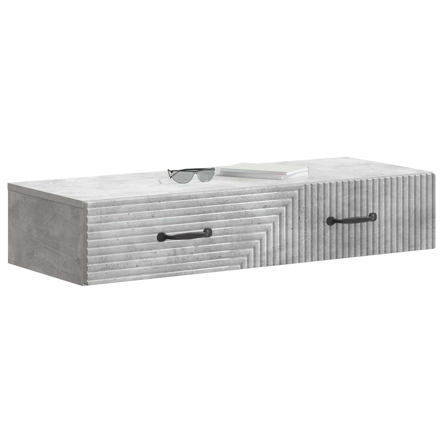 Wandmontage Zijtafel Betongrijs 87,5 x 34,5 x 17 cm