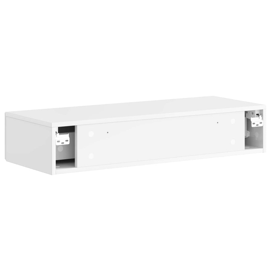 Wandmontage Zijtafel Hoogglans Wit 87,5 x 34,5 x 17 cm