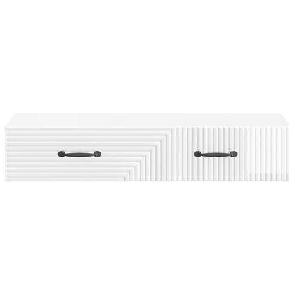 Wandmontage Zijtafel Hoogglans Wit 87,5 x 34,5 x 17 cm