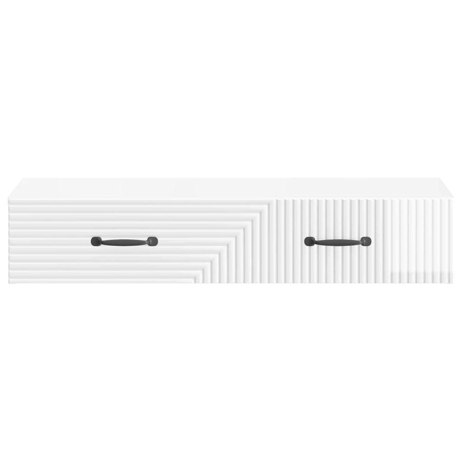 Wandmontage Zijtafel Hoogglans Wit 87,5 x 34,5 x 17 cm