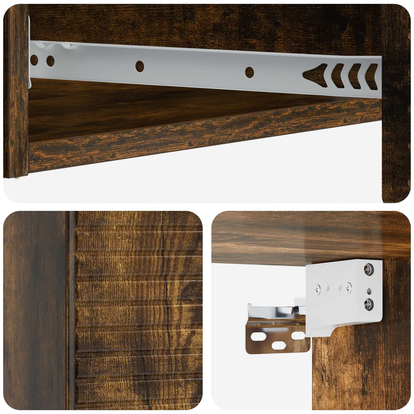 Wandmontage Zijtafel Gerookt eiken 87,5 x 34,5 x 17 cm