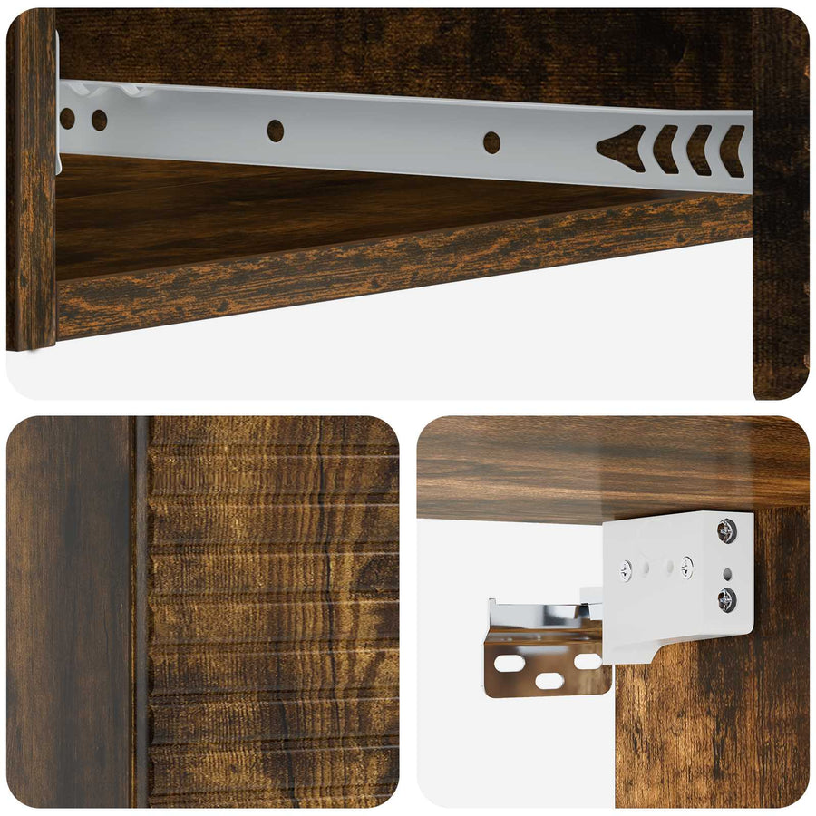 Wandmontage Zijtafel Gerookt eiken 87,5 x 34,5 x 17 cm