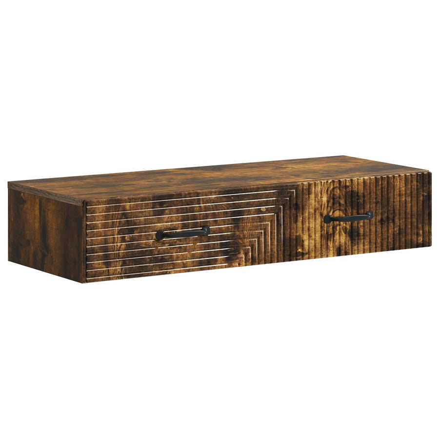 Wandmontage Zijtafel Gerookt eiken 87,5 x 34,5 x 17 cm