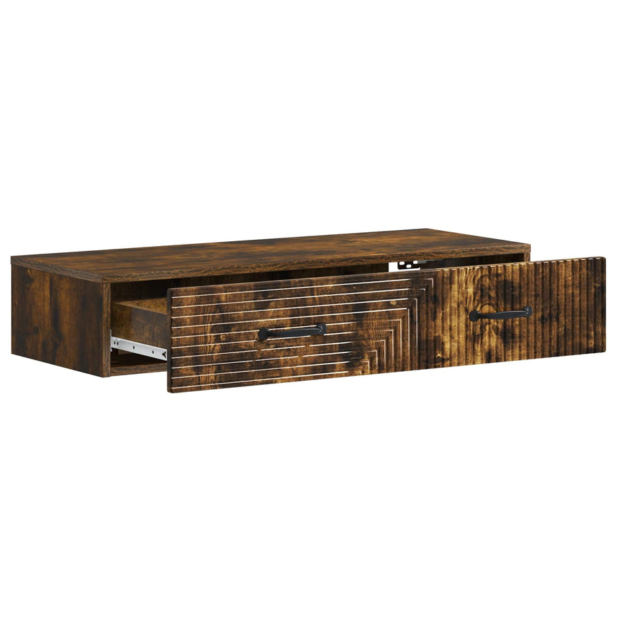 Wandmontage Zijtafel Gerookt eiken 87,5 x 34,5 x 17 cm