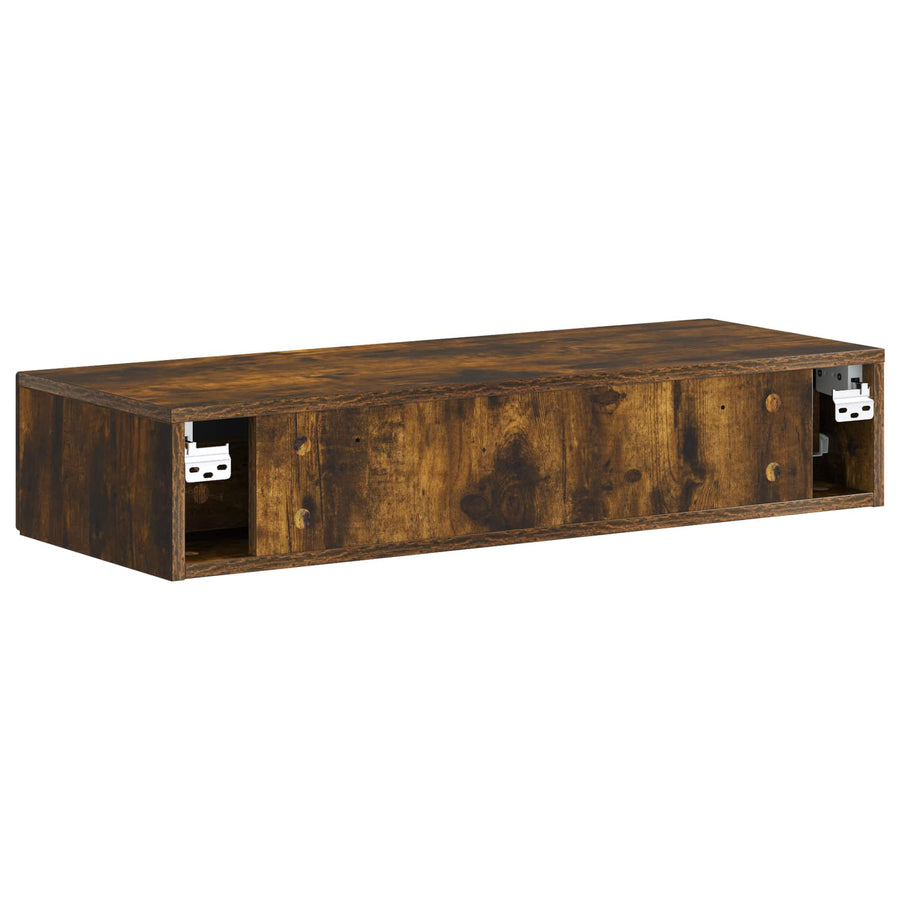 Wandmontage Zijtafel Gerookt eiken 87,5 x 34,5 x 17 cm