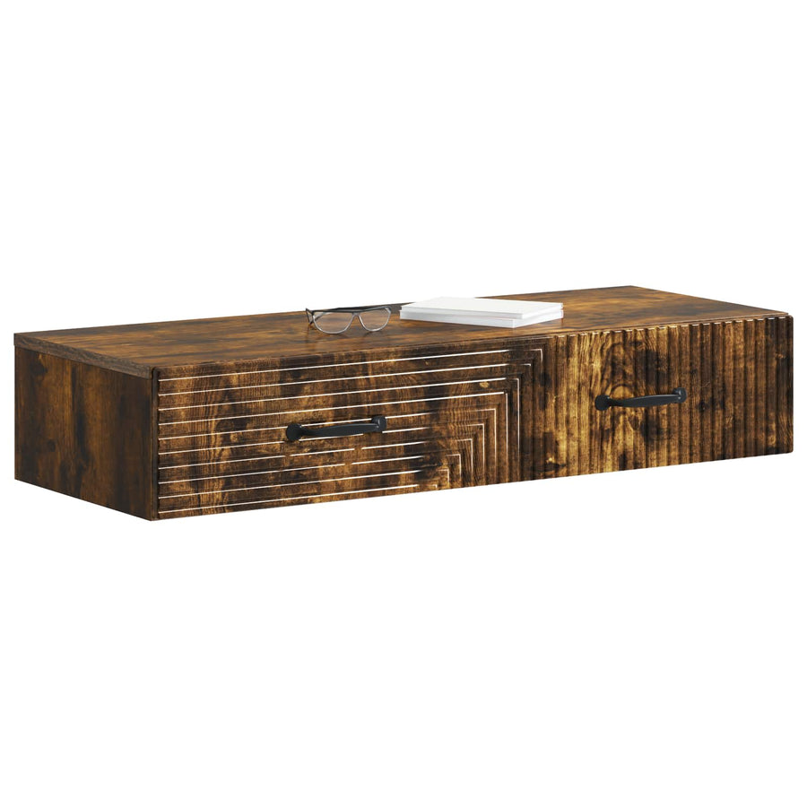 Wandmontage Zijtafel Gerookt eiken 87,5 x 34,5 x 17 cm