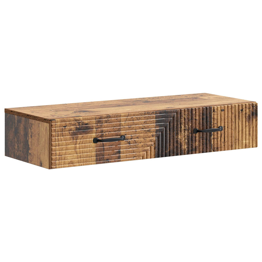 Wandmontage Zijtafel Oud hout 87,5 x 34,5 x 17 cm Bewerkt hout