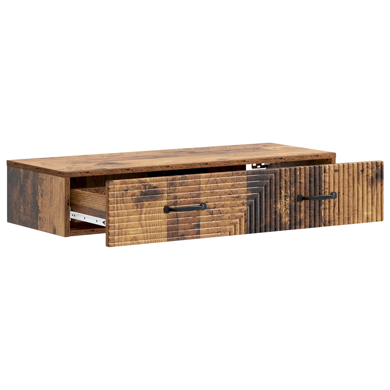 Wandmontage Zijtafel Oud hout 87,5 x 34,5 x 17 cm Bewerkt hout