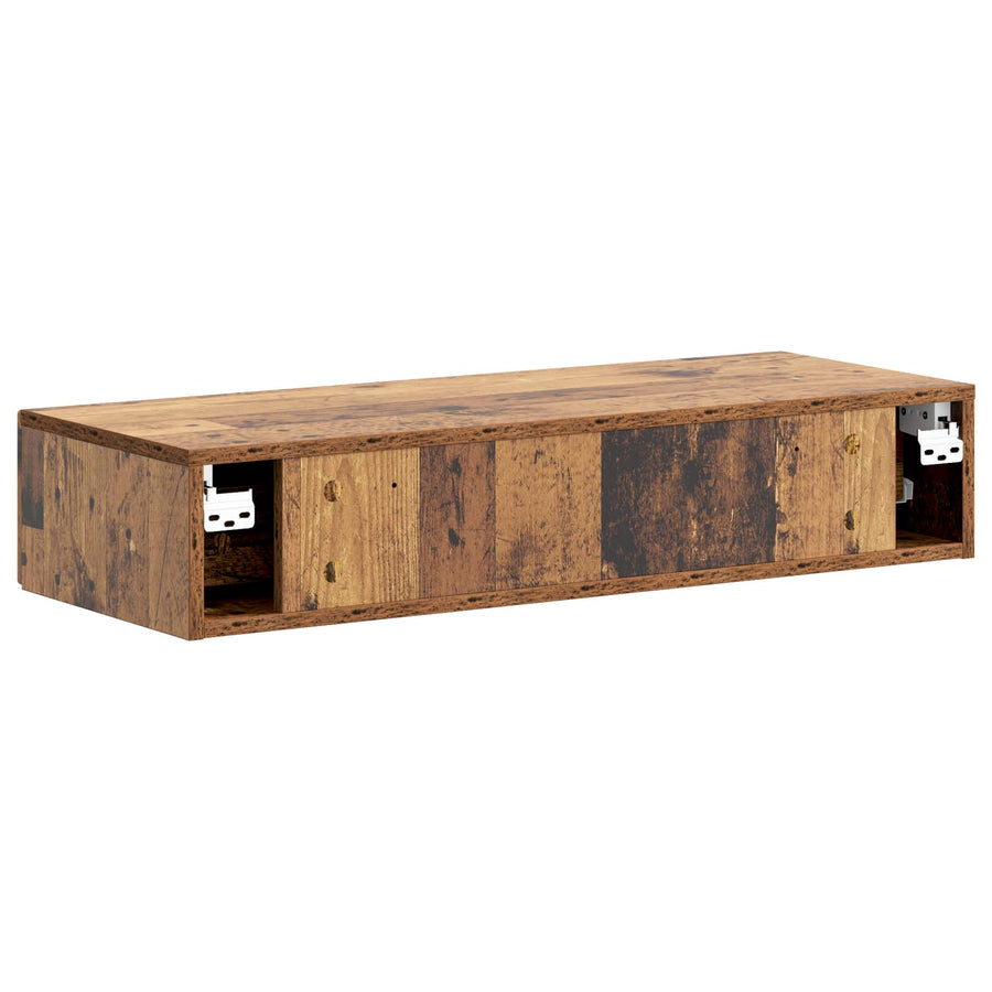 Wandmontage Zijtafel Oud hout 87,5 x 34,5 x 17 cm Bewerkt hout