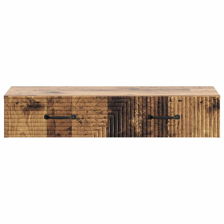 Wandmontage Zijtafel Oud hout 87,5 x 34,5 x 17 cm Bewerkt hout