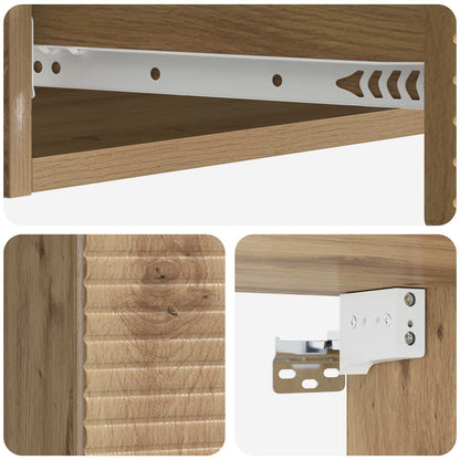 Wandmontage Zijtafel Artisanaal eiken 87,5 x 34,5 x 17 cm